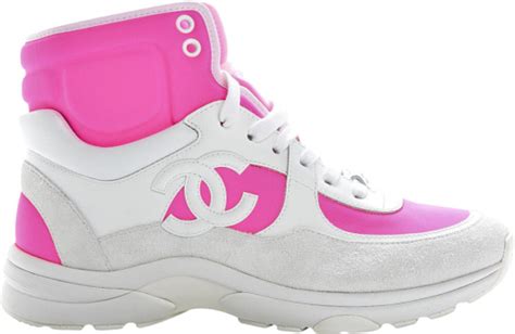 chanel pink high top sneakers|chanel white transparent sneakers.